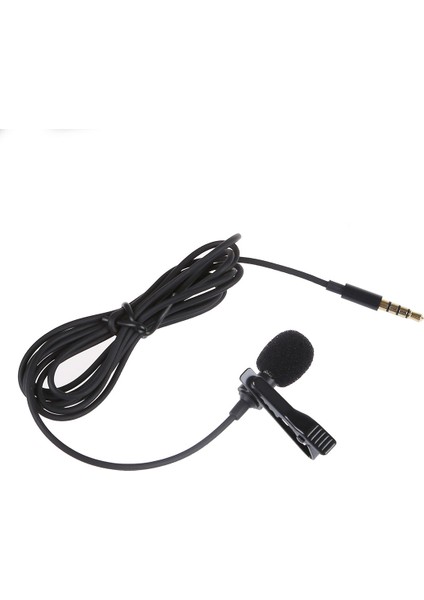 Yaka Yaka Klipsli Çok Yönlü Minifon Trrs 3,5 mm Jack Handsfree 3,28 Ft Kondenser Mini Kayıt Mikrofonu Röportaj Toplantı Konferans Vokal Video Siyah (Yurt Dışından)