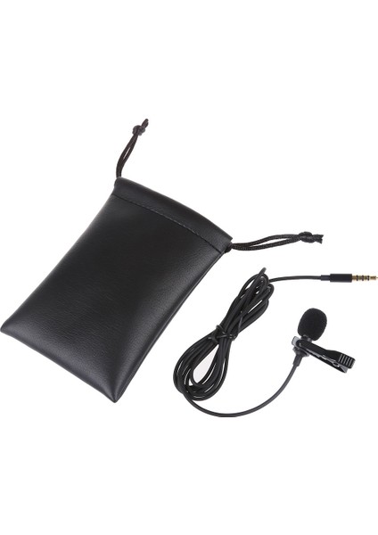 Yaka Yaka Klipsli Çok Yönlü Minifon Trrs 3,5 mm Jack Handsfree 3,28 Ft Kondenser Mini Kayıt Mikrofonu Röportaj Toplantı Konferans Vokal Video Siyah (Yurt Dışından)