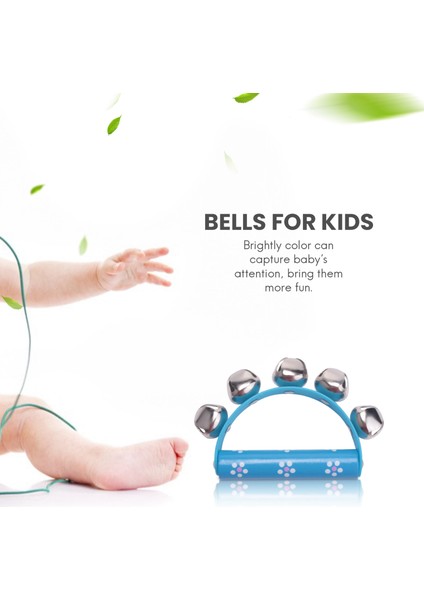 10 Adet Canlı Renk Jingle Bells Kızak Bells Enstrüman Bebek Çocuk Çocuk Müzikal Oyuncaklar Için Ahşap Saplı (Yurt Dışından)