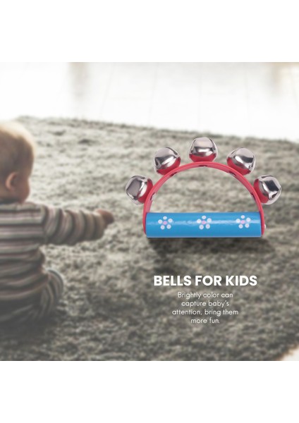 10 Adet Canlı Renk Jingle Bells Kızak Bells Enstrüman Bebek Çocuk Çocuk Müzikal Oyuncaklar Için Ahşap Saplı (Yurt Dışından)