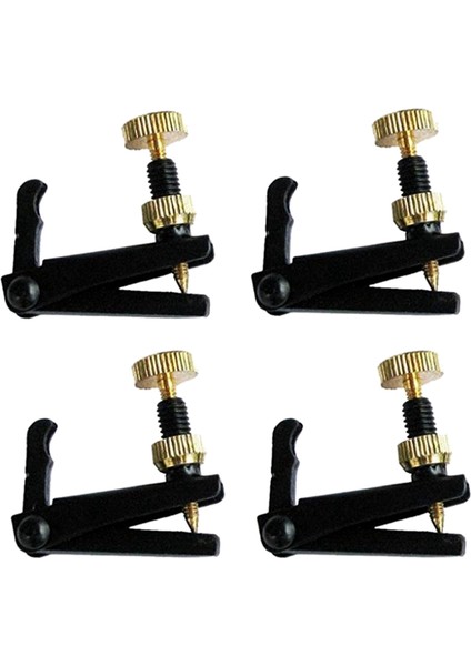 4 Adet Keman Dize Tuner Ince Tuner Ayarlayıcı Parçaları Fit 3/4 - 4/4 Keman Keman Aksesuarları Siyah (Yurt Dışından)