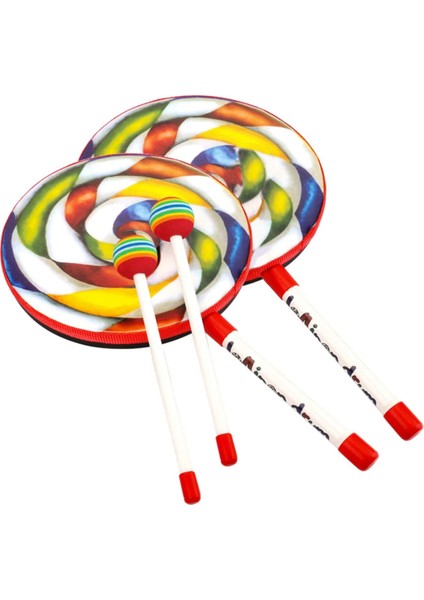 Orff Instruments 2 Paket Lolipop Davul 6 Inç Dans Sahne Vurmalı Çalgılar El Davul Okul Öncesi Eğitim Oyuncaklar (Yurt Dışından)