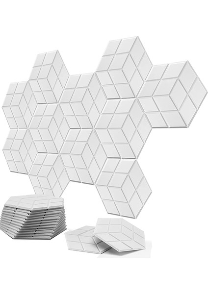 12 Paket Kendinden Yapışkanlı Akustik Ses Geçirmez Köpük Paneller 13.8 x 12 X0.4ınch, Stüdyolar/kayıt Stüdyoları/ofisler Için, Beyaz (Yurt Dışından)