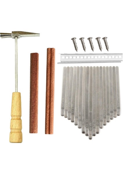 17 Tuşları Kalimba Dıy Kiti Thum Piyano Yedek Parçaları Tuşlu Köprü Ayar Çekiç Kiti Kalimba Aksesuarları (Yurt Dışından)