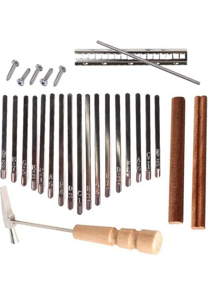 17 Tuşları Kalimba Dıy Kiti Thum Piyano Yedek Parçaları Tuşlu Köprü Ayar Çekiç Kiti Kalimba Aksesuarları (Yurt Dışından)