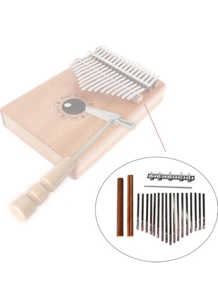 17 Tuşları Kalimba Dıy Kiti Thum Piyano Yedek Parçaları Tuşlu Köprü Ayar Çekiç Kiti Kalimba Aksesuarları (Yurt Dışından)