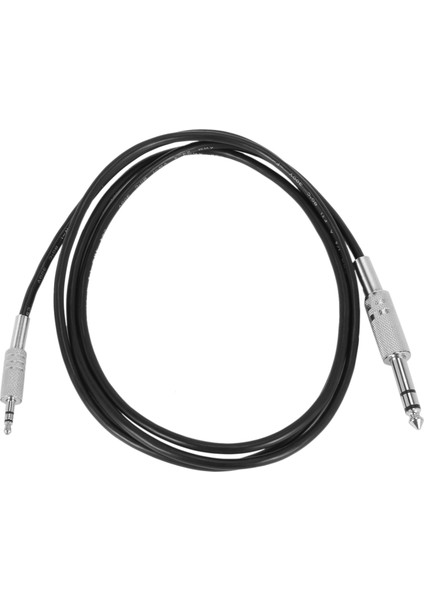 4.9ft 3.5mm 1/8 Inç Erkek - 6.35MM 1/4 Inç Erkek Stereo Ses Kablosu Sıcak Siyah (Yurt Dışından)