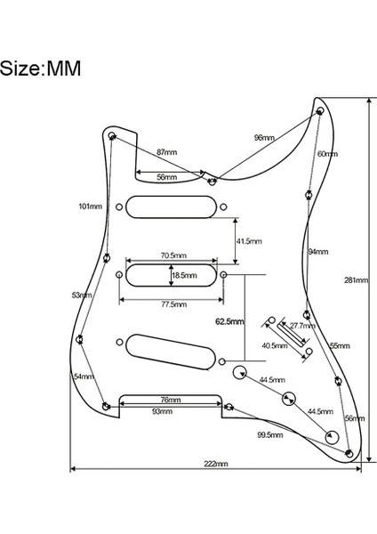 Kablolu St Pickguard Sss 3 Tek Bobinli Manyetikler Standart Gitar Parçaları Için Ayarlanabilir Vidalar, Siyah (Yurt Dışından)