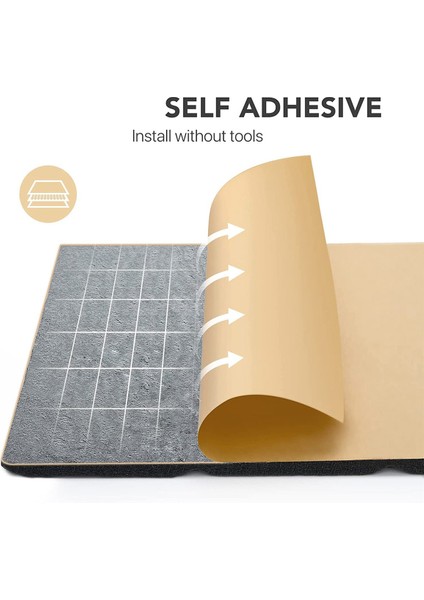 12 Paket Ses Geçirmez Duvar Panelleri, 12X12X0.4IN Kendinden Yapışkanlı Ses Emici Paneller, Kayıt Stüdyosu, Ofis, Siyah (Yurt Dışından)