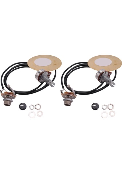 2 Adet 50 mm Gitar Pikap Piezo Dönüştürücü Kablolu Amplifikatör ile 6.35 mm Çıkış Jakı Akustik Gitar Ukulele Puro Kutusu Gitar (Yurt Dışından)