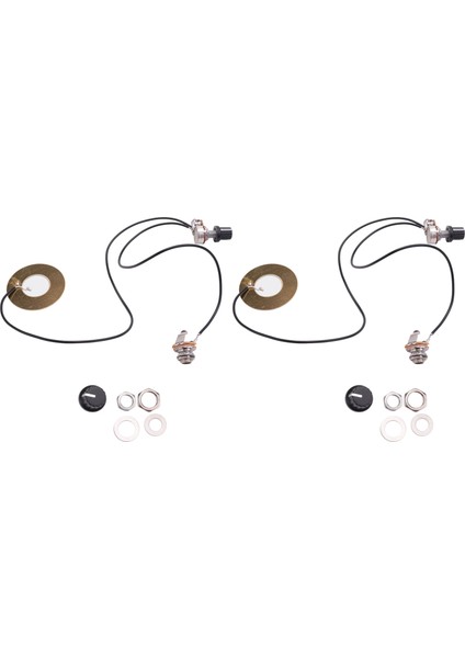 2 Adet 50 mm Gitar Pikap Piezo Dönüştürücü Kablolu Amplifikatör ile 6.35 mm Çıkış Jakı Akustik Gitar Ukulele Puro Kutusu Gitar (Yurt Dışından)