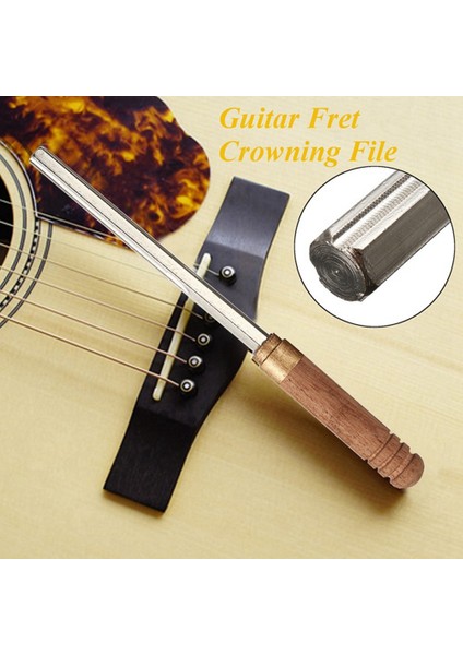 Gitar Perde Dosyası 3'ü 1 Arada Gitar Perdesi Taçlandırma Dosyası Müzik Aletleri Perde Onarımı ve Parlatma Araçları, Ahşap Saplı (Yurt Dışından) modelleri