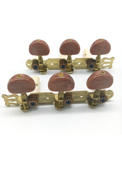 2 Adet Klasik Gitar Tuning Mandal Tuşları Makine Kafaları 3L3R Profesyonel Gitar Aksesuarları Gitar Parçaları, Kırmızı-Kahverengi (Yurt Dışından)