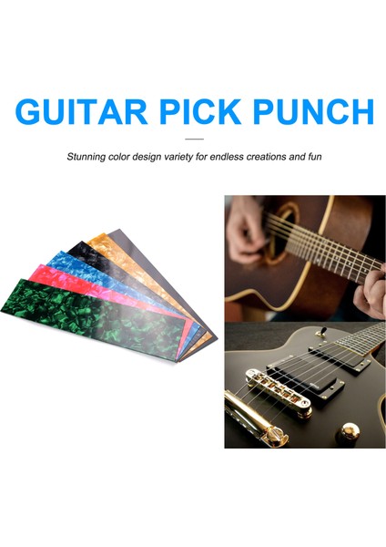 Dıy Gitar Seçim Punch Sayfaları Müzisyenler Selüloit Gitar Seçim Şeritleri Üç Kalınlığı 0.46/0.71/0.96 cm Rastgele Renk (Yurt Dışından)