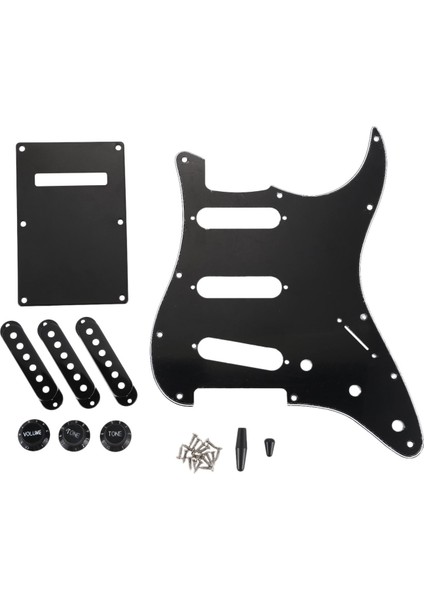 Katlı Siyah Set 11 Delik Sss Gitar Pickguard Strat Arka Plaka Pikap Kapakları Topuzlar Guitarra Ipuçları Gitar Parçaları ve Aksesuarları-52 x 52 x 52MM (Yurt Dışından)