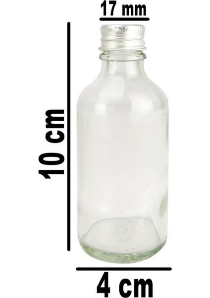 6’lı 50 ml Gümüş Metal Kapaklı Cam Zencefil Shot Şişesi Söz Nişan Hediyelik Kolonya Şişesi