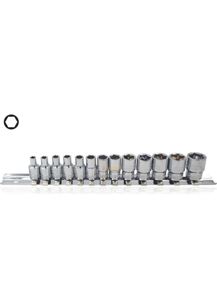 4 - 14MM 1/4" Raylı 13 Parça Lokma Anahtar Takımı C02-RH13