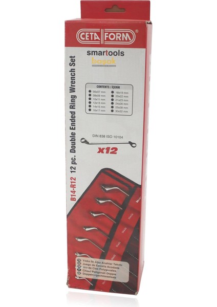 6-32 mm 12 Parça Bez Çantalı Yıldız Anahtar Takımı B14-R12