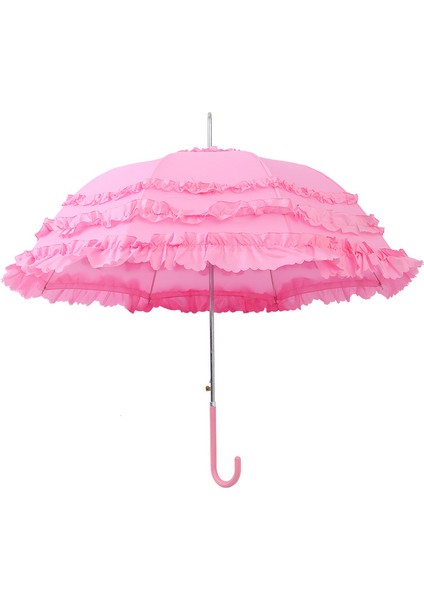 Lace Sunshade Prenses Umbrella Uzun Kolu Otomatik Sunscreen Umbrella (Yurt Dışından)