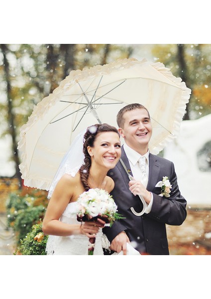 Lace Sunshade Prenses Umbrella Uzun Kolu Otomatik Sunscreen Umbrella (Yurt Dışından)