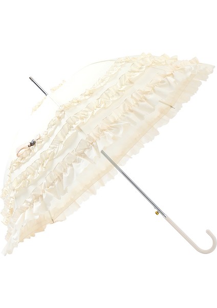 Lace Sunshade Prenses Umbrella Uzun Kolu Otomatik Sunscreen Umbrella (Yurt Dışından)