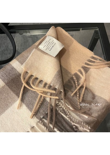 Çiftler Için Temiz Yun Plaid Şarfı (Yurt Dışından)