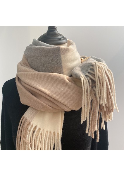Camel Kontrol Edilmiş Yun Karıştırılmış Çift Şarf. (Yurt Dışından)