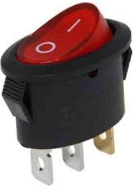IC-134B Oval Işıklı Anahtar On-Off 3 Bacaklı Çay Makinesi Anahtar 10 Adet