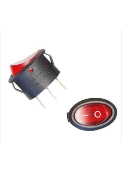 IC-134B Oval Işıklı Anahtar On-Off 3 Bacaklı Çay Makinesi Anahtar 10 Adet
