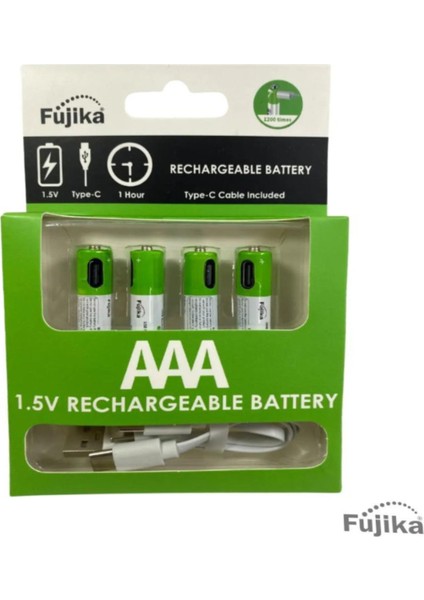 Type-C USB Şarjlı Aaa Ince Pil