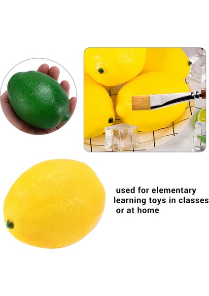 8 Paket Yapay Limon Meyve Vazo Dolgu Ev Mutfak Parti Dekorasyonu Için, Sarı ve Yeşil (Yurt Dışından)