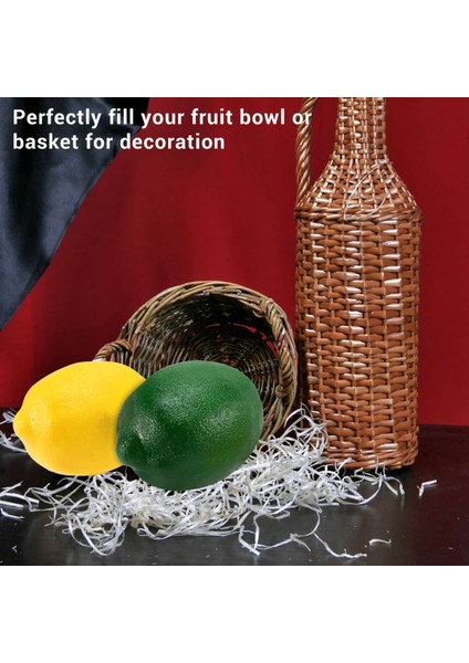 8 Paket Yapay Limon Meyve Vazo Dolgu Ev Mutfak Parti Dekorasyonu Için, Sarı ve Yeşil (Yurt Dışından)