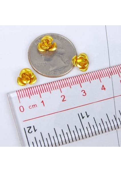 50 Parça. 8mm Alüminyum Boncuk Alüminyum Gül Boncuk - Altın (Yurt Dışından) fiyatları