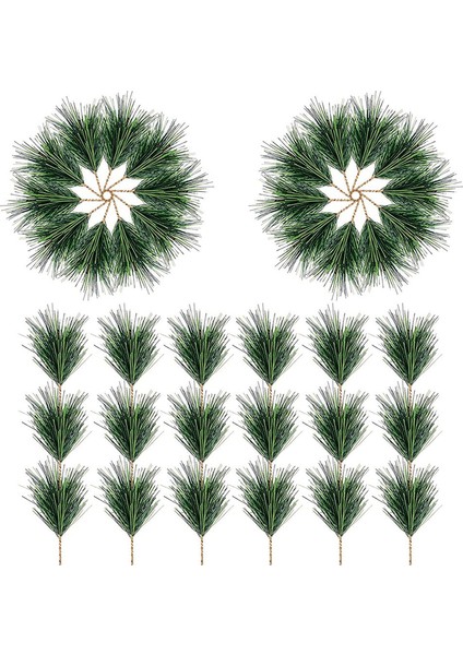 60 Pc Yapay Yeşil Çam Iğneleri Dalları-Küçük Çam Dalları Kaynaklanıyor-Noel Çelenk Için Yeşillik Çam Seçtikleri (Yurt Dışından)