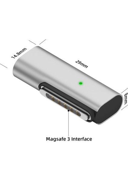 Pro 2023 (M2, 14/16 Inç) ile Uyumlu 140W 90 Derece USB C'den Manyetik 3 Şarj Adaptörüne (Yurt Dışından)