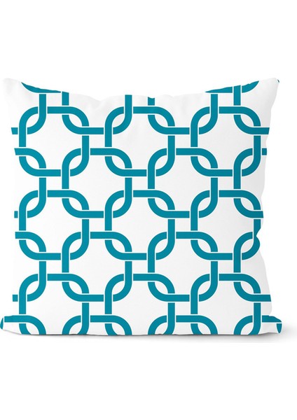 4 Adet Mavi Geometri Minder Örtüsü Yastık Kılıfı Ev Dekoratif Kanepe Kare Yastık Örtüsü Yatak Odası Araba Dekor 45X45CM (Yurt Dışından)