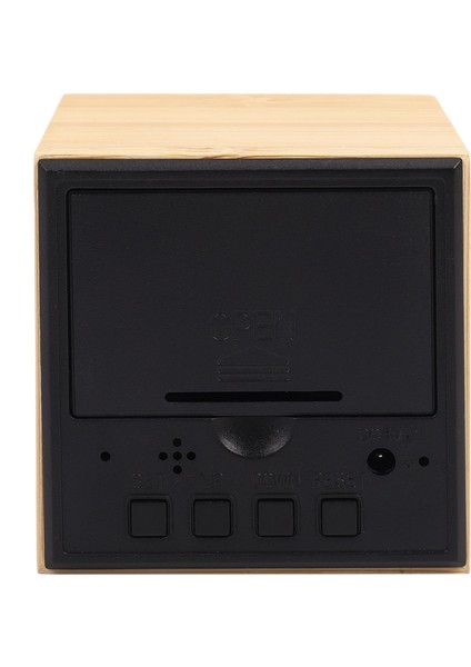 Bambu LED Çalar Saatler Sıcaklık Elektronik Saat Ses Kontrolü Masa Saati Ayarlanabilir Parlaklık Erteleme Saati Kırmızı (Yurt Dışından)