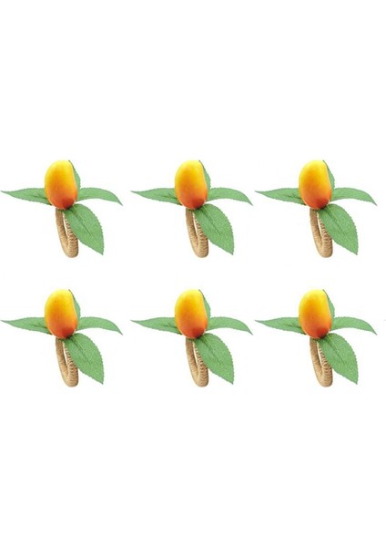 Düğün Için 6 Adet Simülasyon Meyve Peçete Halkası Peçete Tokası, Noel, Şükran Günü, Doğum Günü (Yurt Dışından)