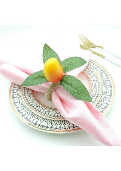 Düğün Için 6 Adet Simülasyon Meyve Peçete Halkası Peçete Tokası, Noel, Şükran Günü, Doğum Günü (Yurt Dışından) modelleri