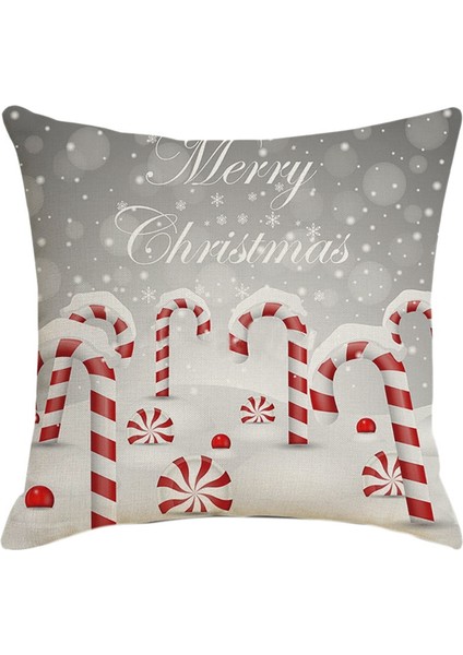 Noel Yastık Noel Baba Ev Dekor Keten Yastık Kılıfı Yastık Kılıfı Yastık Kapakları Kanepe Koltuk Araba Hediye Için 45X45 cm (Yurt Dışından)