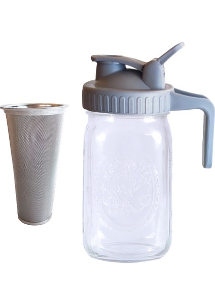 Soğuk Demleme Kahve Makinesi Sürahi, 32 Oz Kalın Borulu Kapak, Saplı ve Buzlu Demleme Kahve Için Paslanmaz Çelik Filtre (Yurt Dışından)