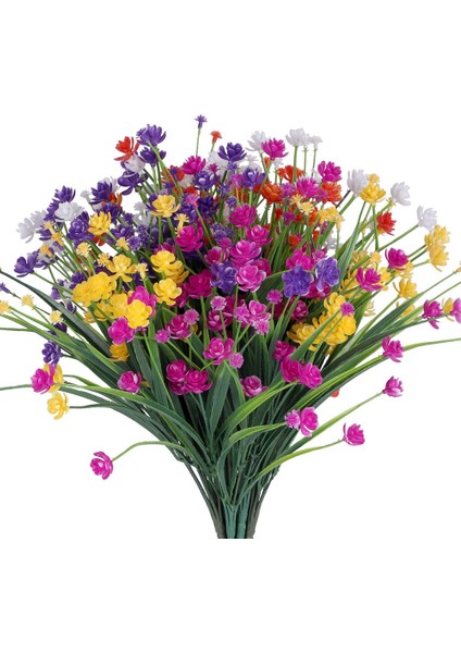 10PCS Paketler Dış Mekan Uv Dayanıklı Solmaz Sahte Plastik Yeşillik Bitkiler (Yurt Dışından)