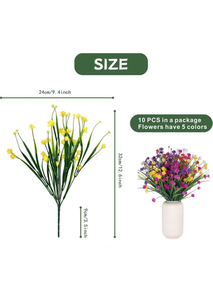 10PCS Paketler Dış Mekan Uv Dayanıklı Solmaz Sahte Plastik Yeşillik Bitkiler (Yurt Dışından) fiyatları