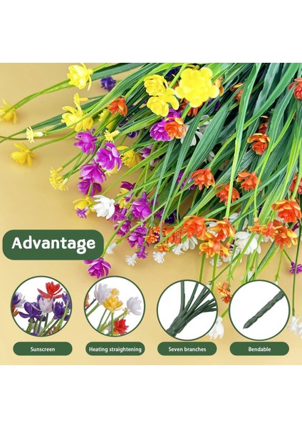 10PCS Paketler Dış Mekan Uv Dayanıklı Solmaz Sahte Plastik Yeşillik Bitkiler (Yurt Dışından) modelleri