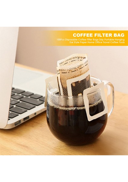 100 Adet Tek Kullanımlık Kahve Filtre Torbaları Damla Taşınabilir Asılı Kulak Tarzı Kağıt Ev Ofis Seyahat Kahve Araçları (Yurt Dışından) fırsatları