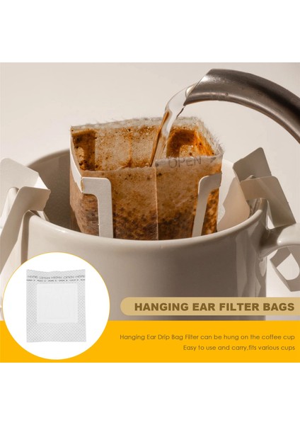 100 Adet Tek Kullanımlık Kahve Filtre Torbaları Damla Taşınabilir Asılı Kulak Tarzı Kağıt Ev Ofis Seyahat Kahve Araçları (Yurt Dışından) indirimleri