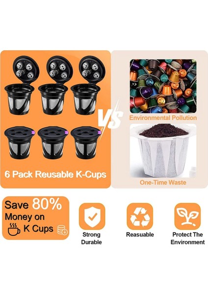 K ve K Plus Için Yeniden Kullanılabilir K Bardaklar, Yeniden Doldurulabilir Kahve Için 5 Delikli Yeniden Kullanılabilir Kahve Kapsülleri (Yurt Dışından)