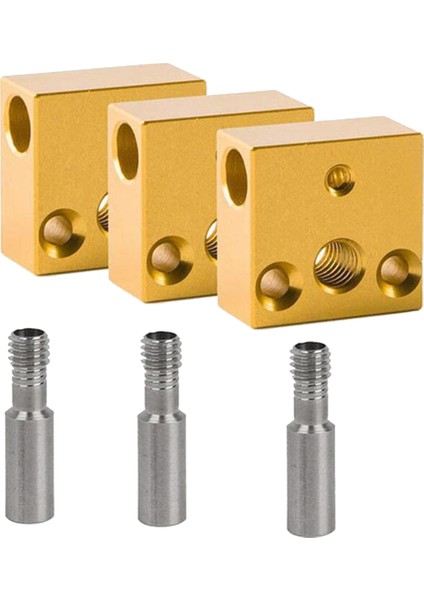 3, 3 Pro -10/10S 3D Yazıcılar Için Paslanmaz Çelik Boğaz Silikon Kılıflı 3 Set Isıtıcı Bloğu (Yurt Dışından)