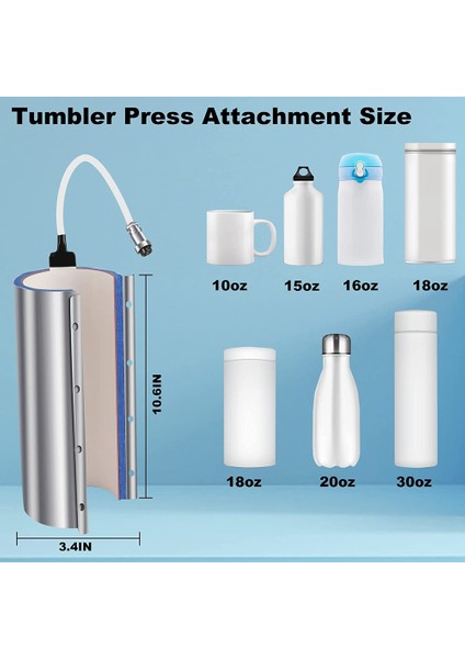 30OZ 110V, K-Tipi Termokupl Için Cam Kupa Süblimasyon Isıtma Transfer Makinesi, 11OZ 15OZ 20OZ 30OZ Için, Dişi Fiş (Yurt Dışından)