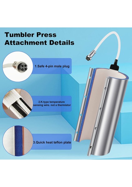 30OZ 110V, K-Tipi Termokupl Için Cam Kupa Süblimasyon Isıtma Transfer Makinesi, 11OZ 15OZ 20OZ 30OZ Için, Dişi Fiş (Yurt Dışından)